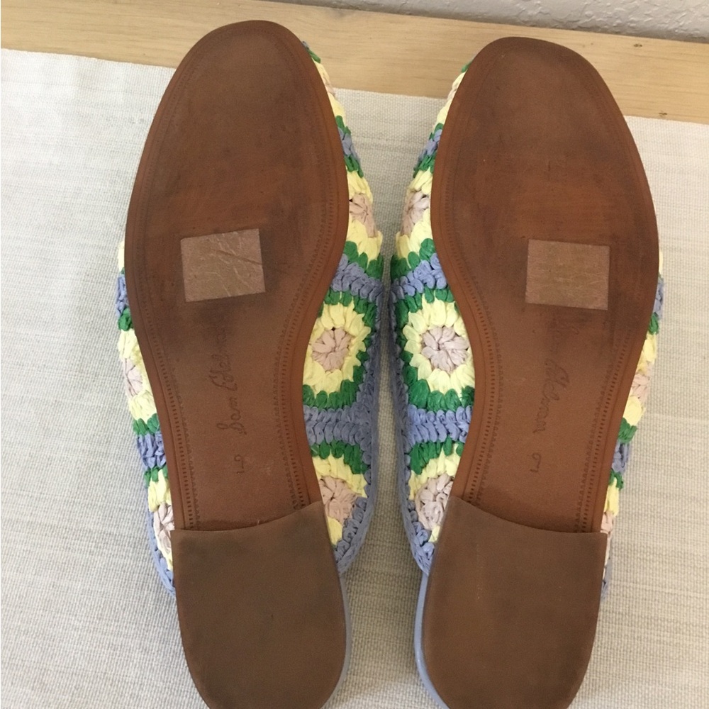 Sam Edelman Linnie Crochet Mule Loafers in Lavender, Pale Green and Cream Sz.9 - Picture 8 of 10